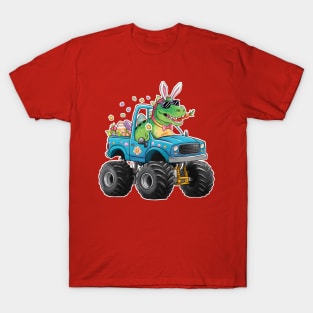 Happy Easter Monster Truck - funny dinsoaur trucker T-Shirt